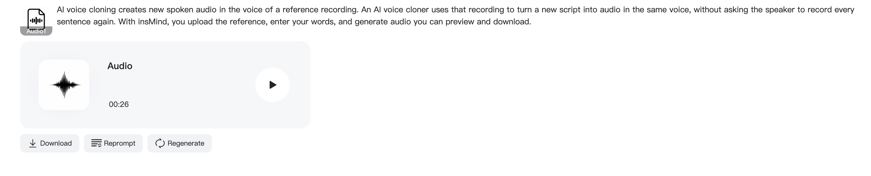 Preview and download the generated voiceover