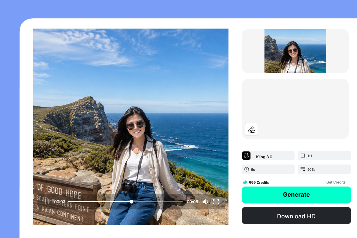 Preview the generated AI travel video