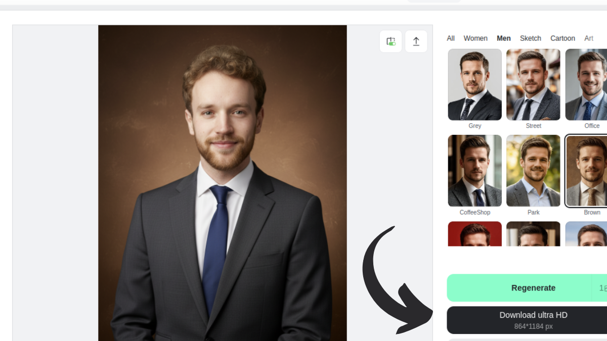 Download generated headshot