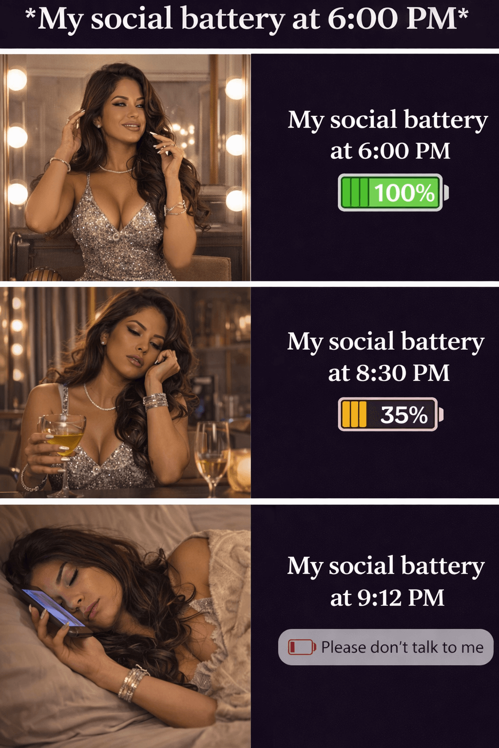 The change of my social battery at parties.