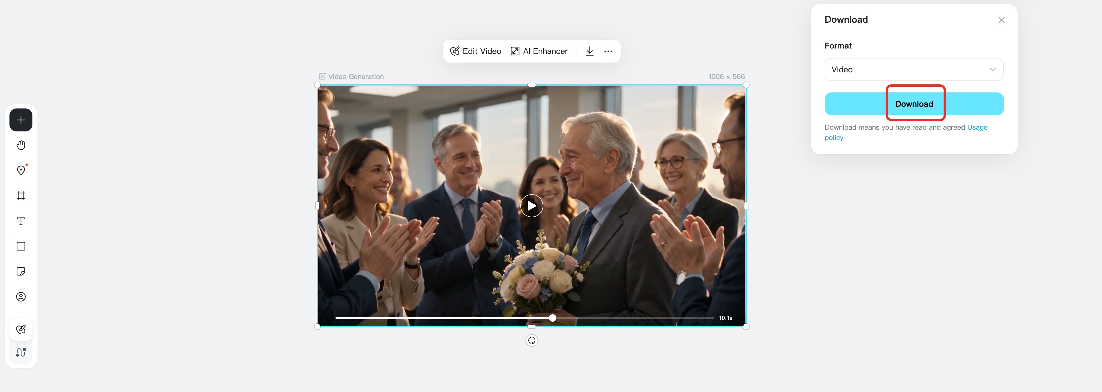 Download and share the finished retirement video