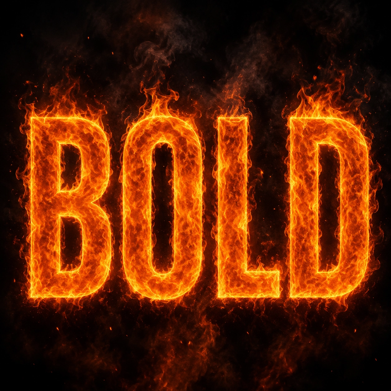 Flame BOLD word art