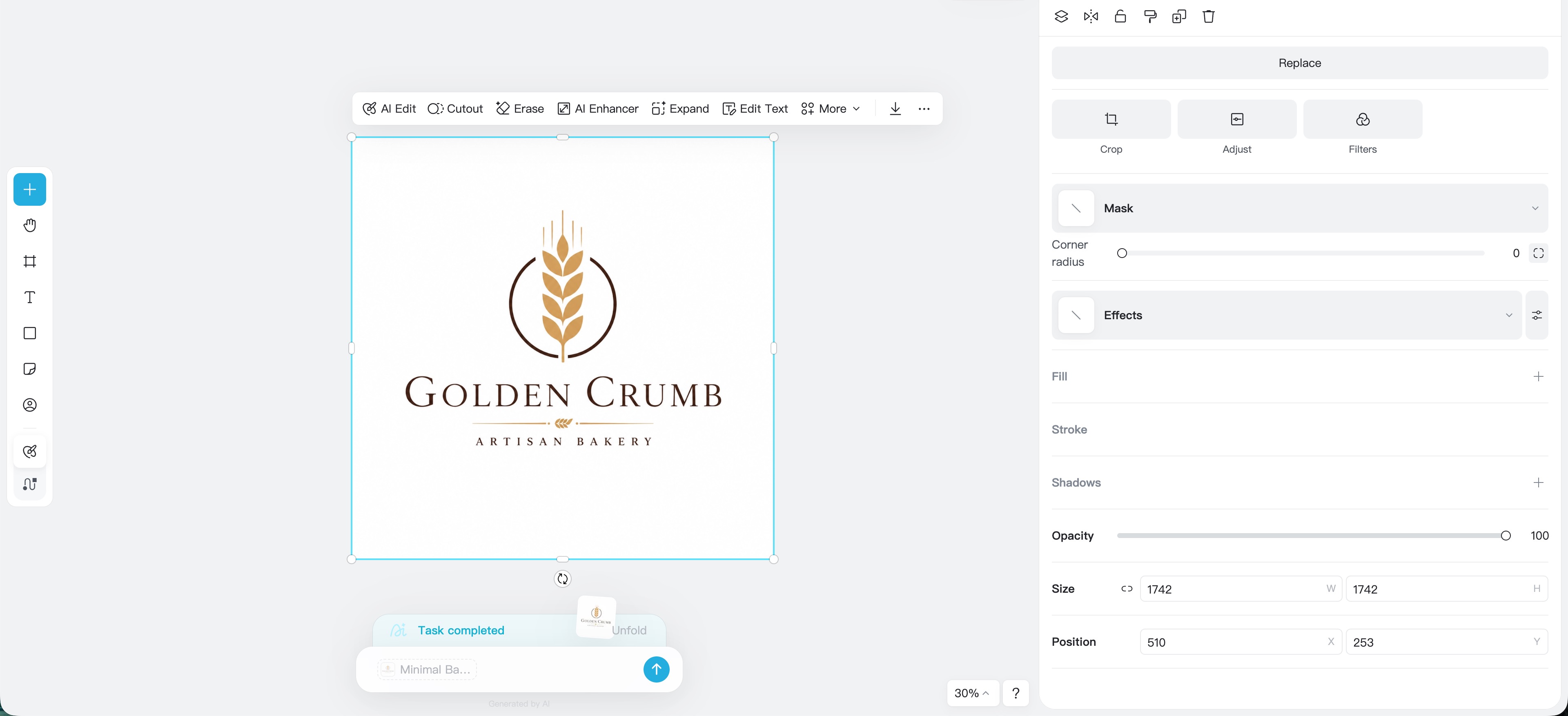 Generate and edit AI logo concepts in insMind