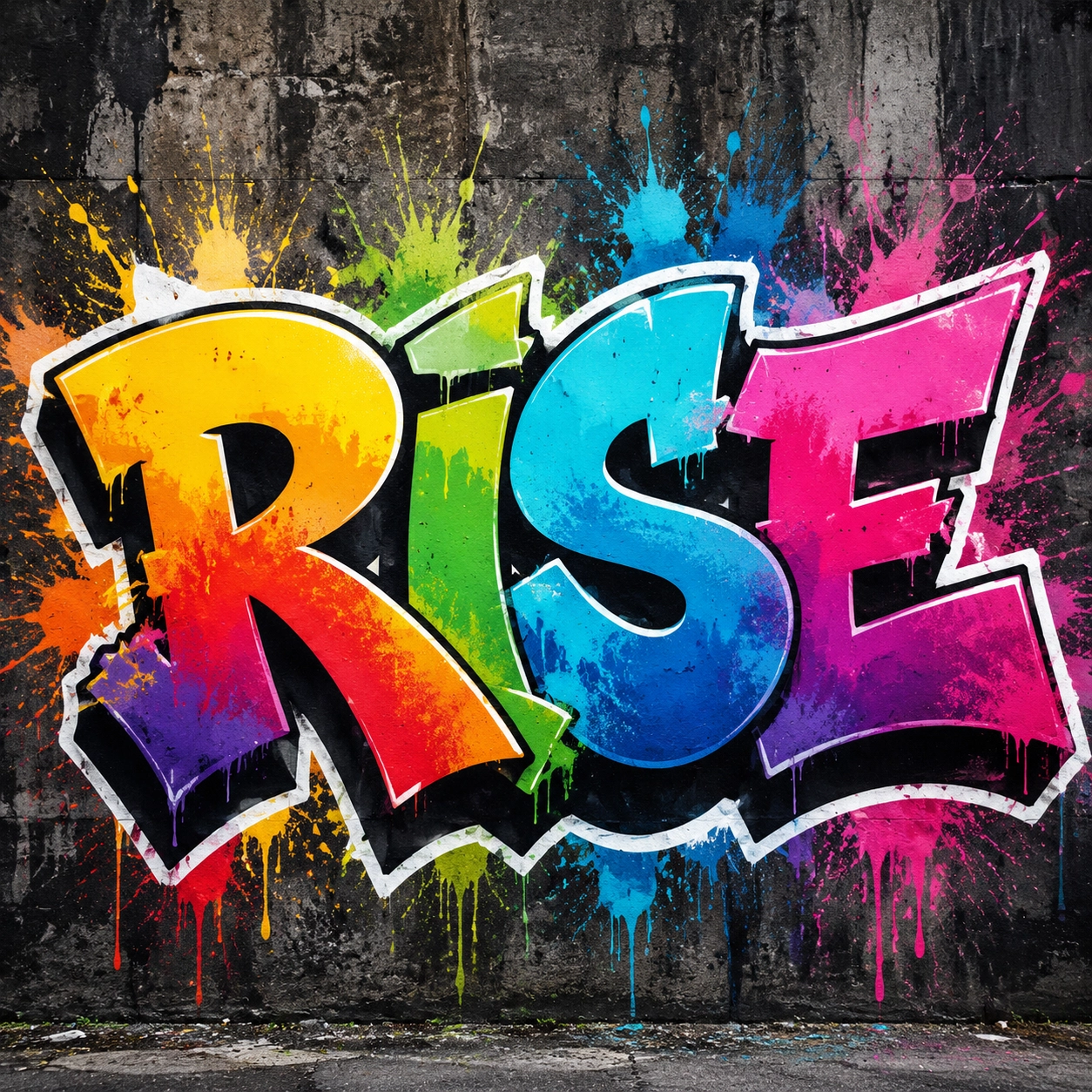 Graffiti RISE word art